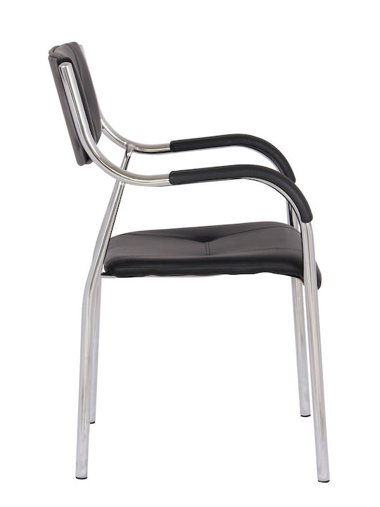 Scaun Vizitator cu Brațe în Culoare Negru 53.5x57x87cm 1buc