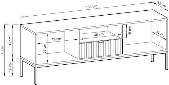 Έπιπλο Τηλεόρασης Nova Γκρι + Χρυσό Μ154xΠ39xΥ56cm P_Nova_TV_SZAR-g