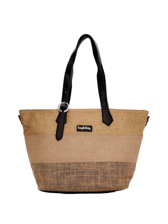 Bag to Bag Ψάθινη Damen Tasche Schulter Beige