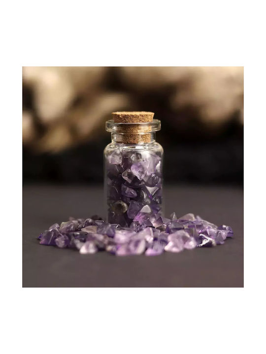 Amethyst Mineral Glass Bottle Leather Cord