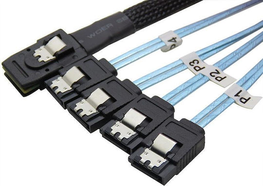 Mini Sas 36pin Sff 8087 la 4 X 7p Sata Server Cablu Lungime 50cm