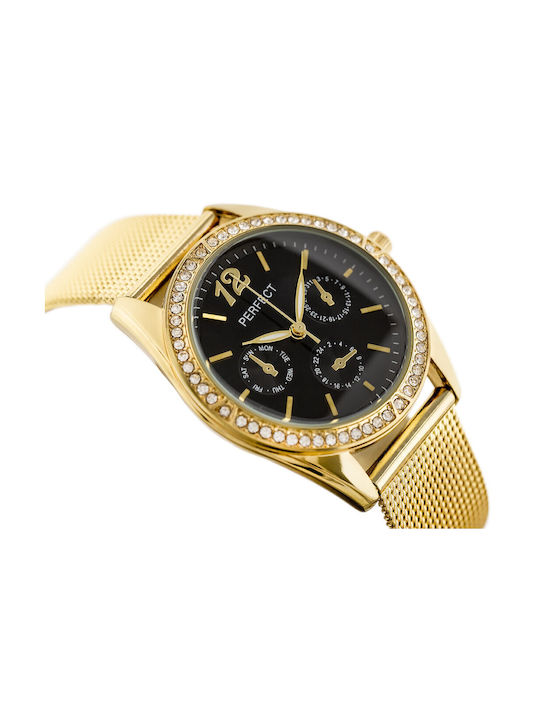 Perfect Women's Watch with Gold Metal Bracelet