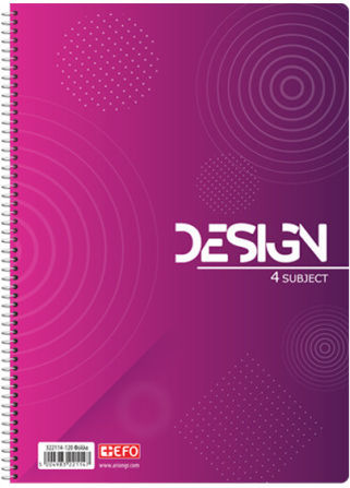 +Efo Spiral Notebook Homework A4 120 Sheets 4 Subjects 1pcs (Μiscellaneous Designs/Colors)