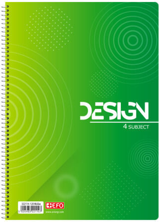 +Efo Spiral Notebook Homework A4 120 Sheets 4 Subjects 1pcs (Μiscellaneous Designs/Colors)