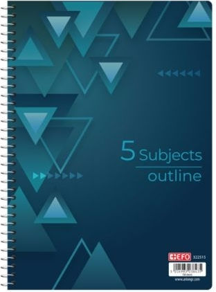 +Efo Spiral Notebook Homework A4 150 Sheets 5 Subjects Outline 1pcs (Μiscellaneous Designs/Colors)