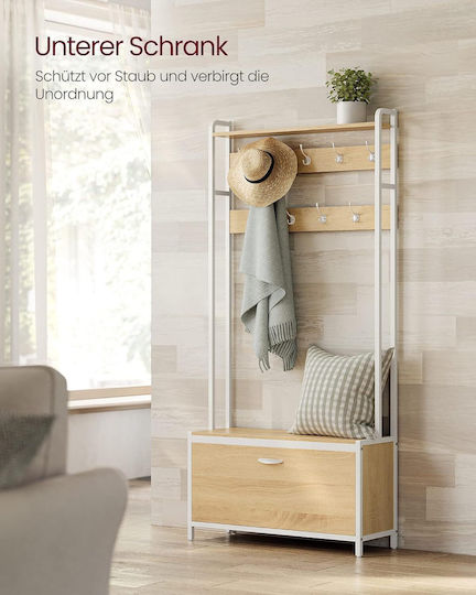 Entry Furniture with Shoe Rack / Wardrobe & Bench 85x30x180cm HSR405W09