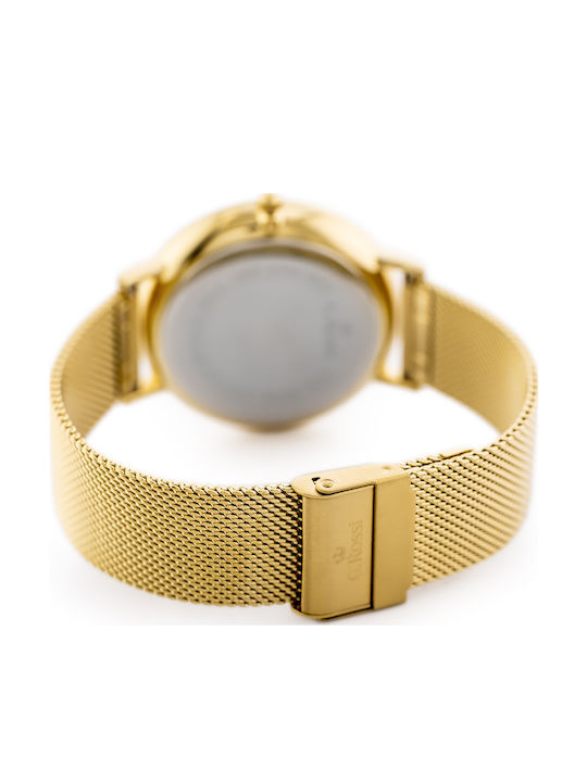 G.Rossi Damen Uhr mit Gold Metallarmband