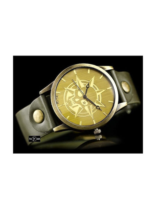 Inny Watch with Green Leather Strap