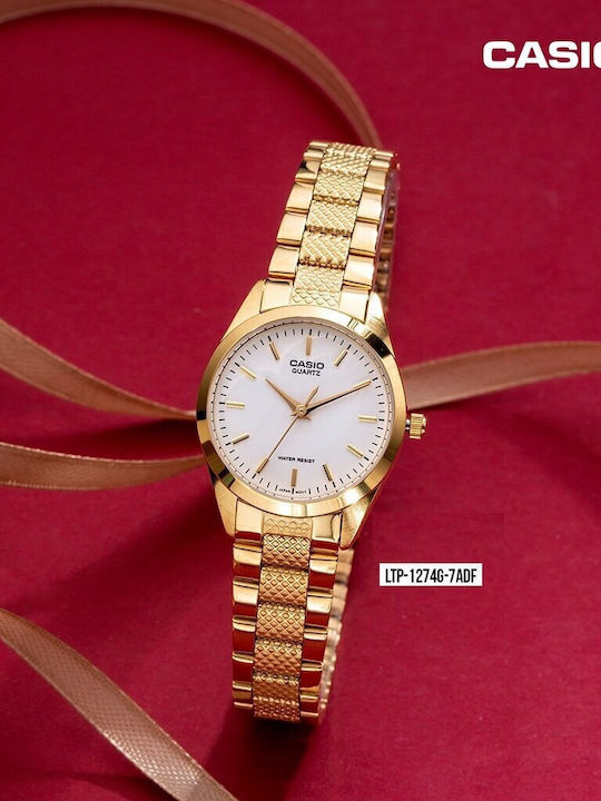 Casio Classic Women's Watch with Gold Metal Bracelet
