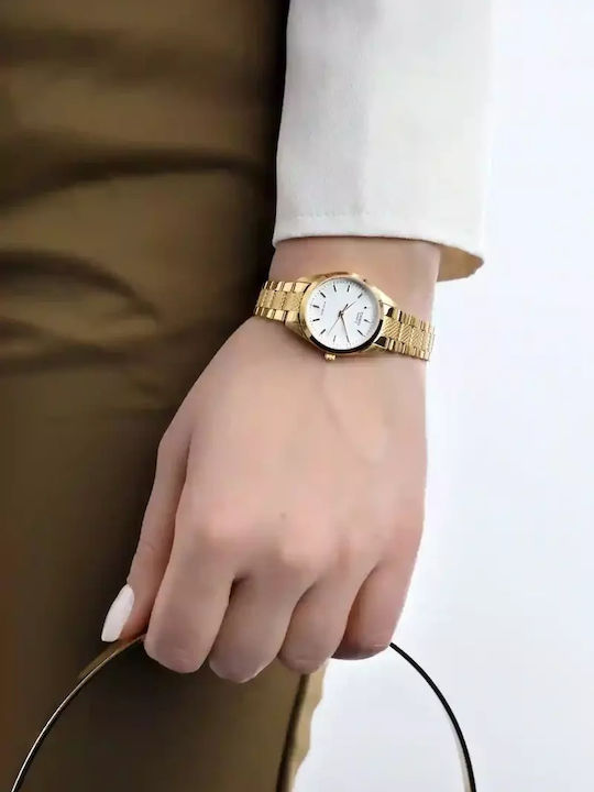 Casio Classic Women's Watch with Gold Metal Bracelet