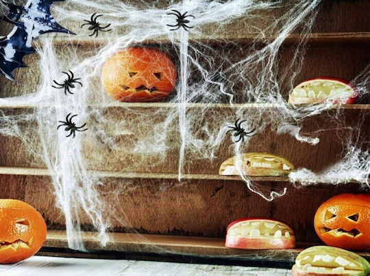 Decorative Spider Web Set Zola 2 Figurines Included Realistic Look White