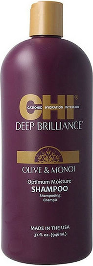 CHI Deep Brilliance Optimum Olive & Monoi Шампоан Възстановяване/Подхранване И Хидратация За Нормална Коса 946мл