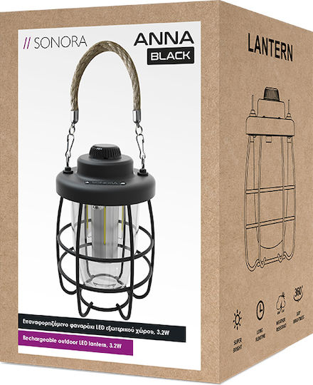Sonora Sonora Led Wiederaufladbare Campinglaterne 170lm 3.2W Schwarze