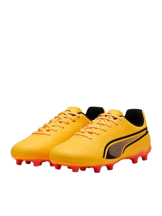 King Match FG/AG Kids Soccer Cleats with Molded Outsole Orange