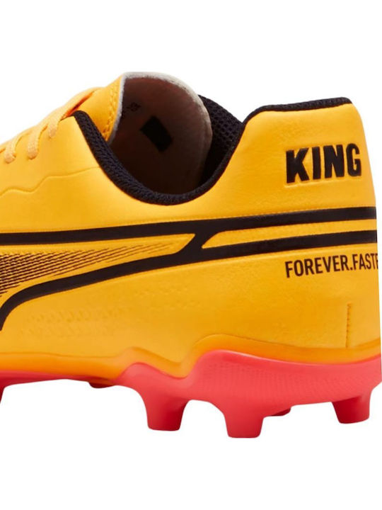 King Match FG/AG Kids Soccer Cleats with Molded Outsole Orange