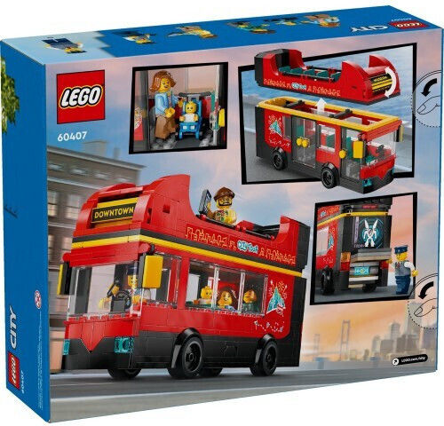 LEGO City Red Double-decker Sightseeing Bus for Ages 7+ 384 Pieces