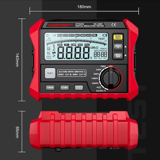 Habotest HT5205 Tester Digital de Izolație 2500V