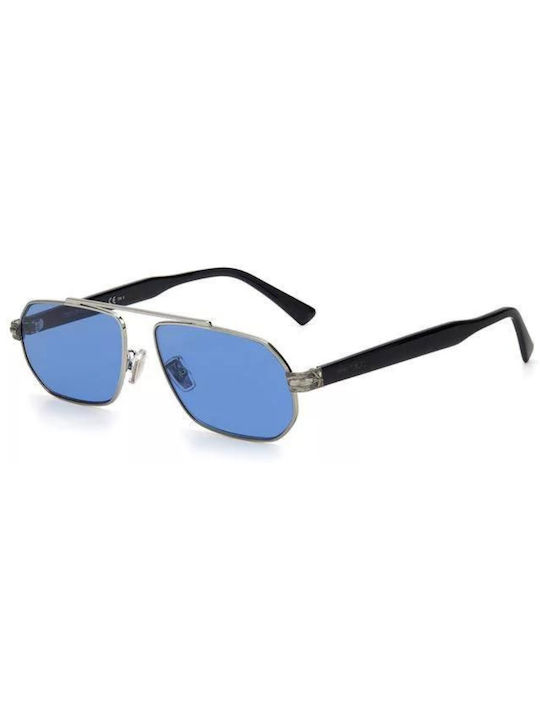 Jimmy Choo Men's Sunglasses with Silver Metal Frame and Blue Lens VIGGO/S GUA/KU