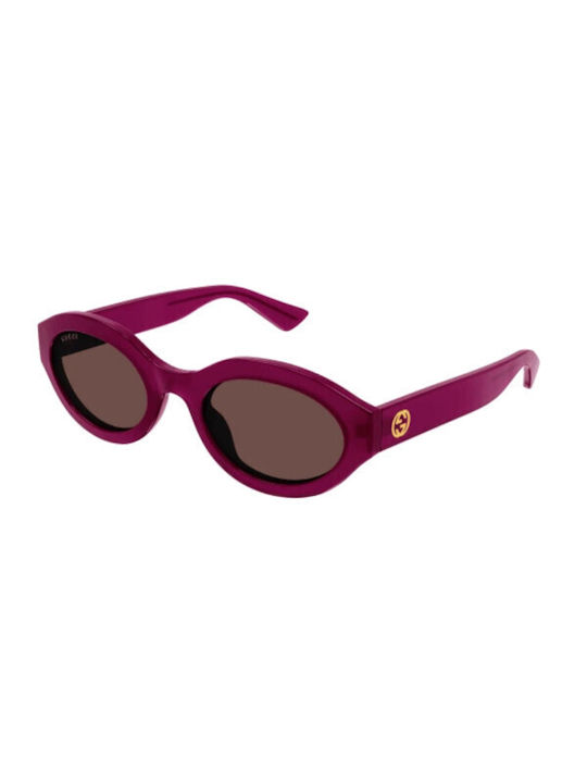 Gucci Women's Sunglasses with Pink Plastic Frame and Brown Lens GG1579S 004