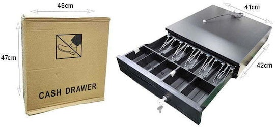 Cash Drawer with 5 Coin Slots and 5 Slots for Bills 48.5x46x16.5cm