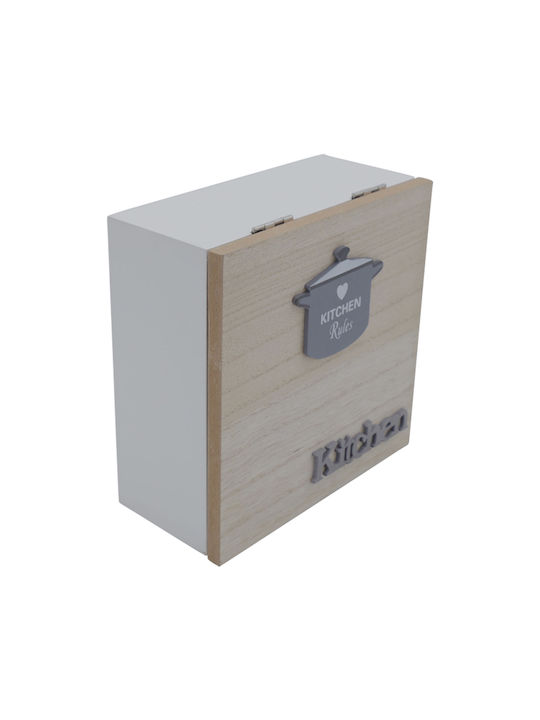 Uncle George Tea Storage Box with Lid Wooden White 15x7x15cm 1 Pieces