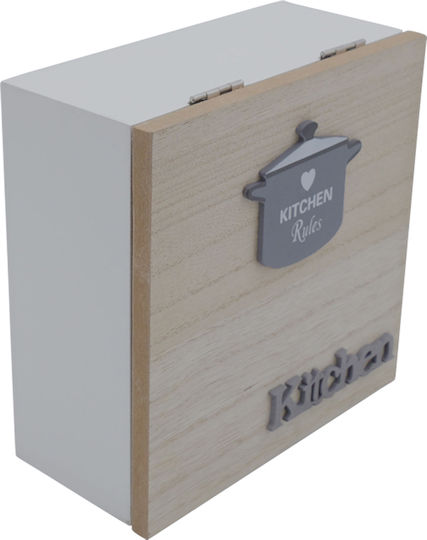 Uncle George Кутия за Чай с Капак Дървена Бяла 15x7x15см 1 Брой