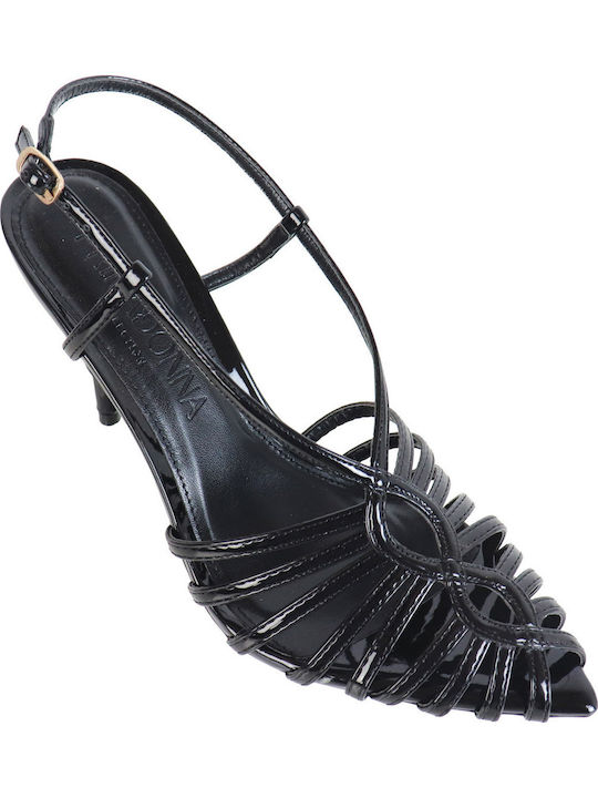 Pumps mit Riemchen & hoher Absatz Schwarz