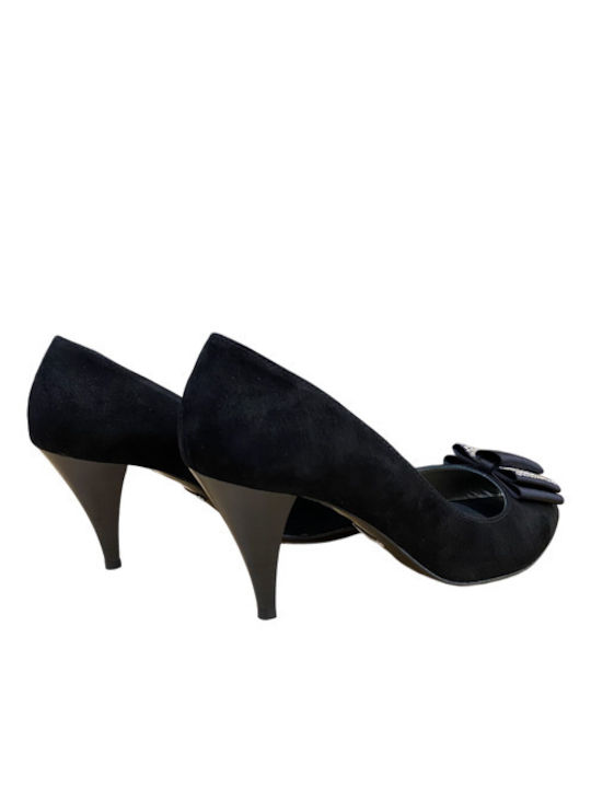 New Matic Suede Black Heels