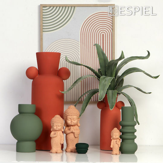 Buddha Figure Polyresin Beige 25.8cm