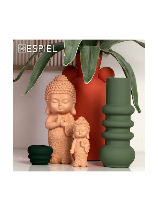 Buddha Figure Polyresin Beige 14cm
