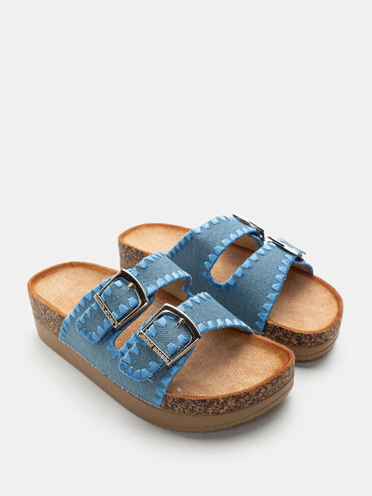 Luigi Flatforms Women's Sandals Blue