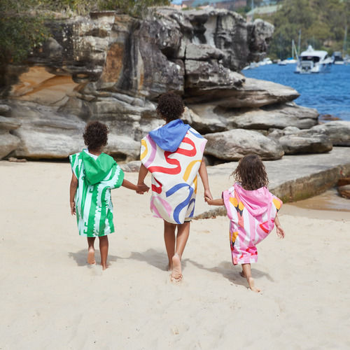 Dock & Bay Quickdry Kids Beach Poncho Green with Carrying Bag