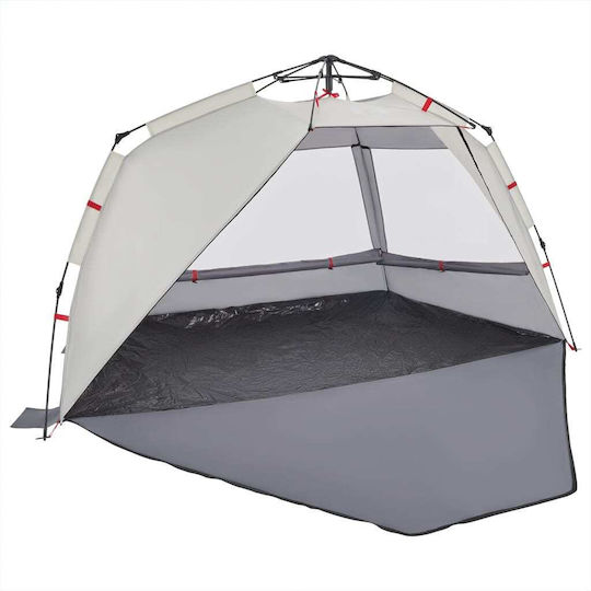vidaXL Καλοκαιρινή Σκηνή Camping Γκρι για 3 Άτομα 370x180x116εκ.