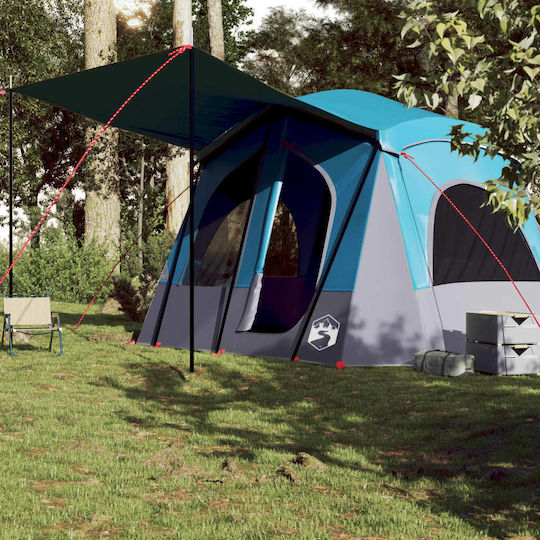 vidaXL Camping Tent Tunnel Blue for 5 People