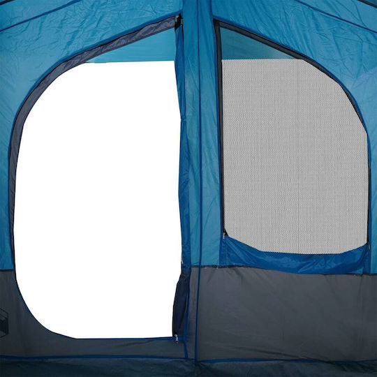 vidaXL Camping Tent Tunnel Blue for 5 People