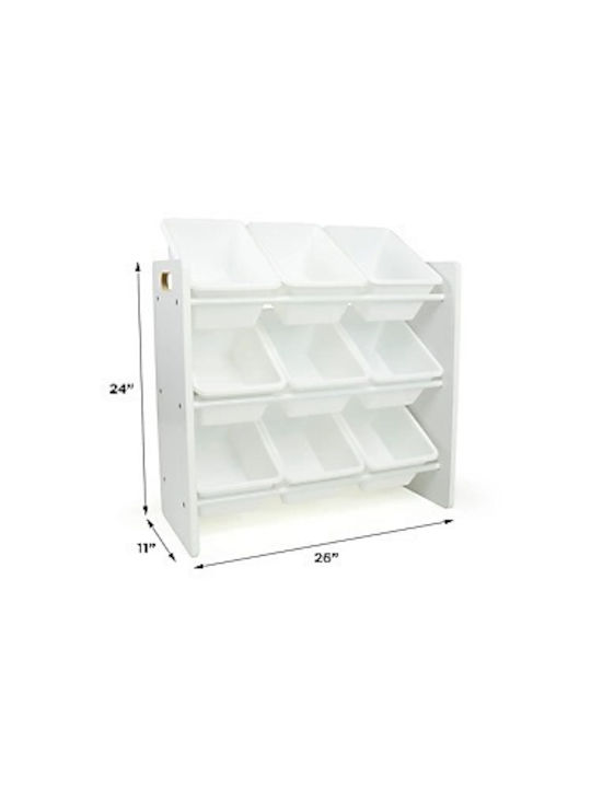 Sistem de Depozitare Jucării din Plastic Alb 65x26.5x60cm 1buc