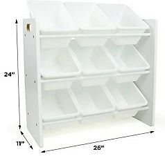 Система за съхранение на играчки от пластмаса Бял 65x26.5x60см 1бр