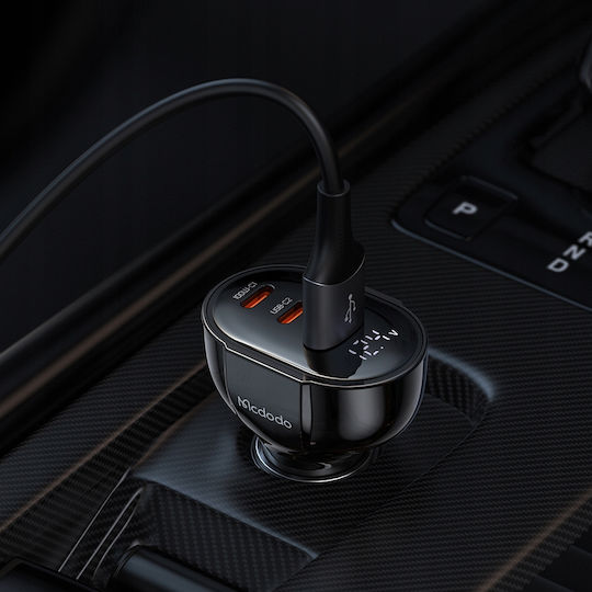 Mcdodo Încărcător Auto Cu Mufă De Brichetă 128W Cu Porturi 3xUSB-A Culoare Neagră