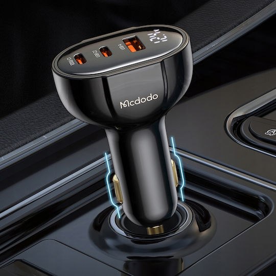 Mcdodo Încărcător Auto Cu Mufă De Brichetă 128W Cu Porturi 3xUSB-A Culoare Neagră