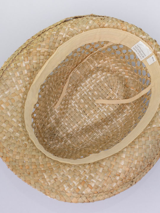 Straw Vent Hat with Black Ribbon Women's Men's