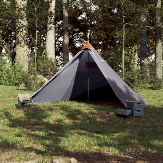 vidaXL Cort Tip Teepee Gri pentru 7 Persoane
