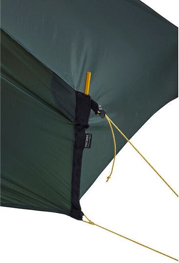 Nordisk Nordisk Tunnel Camping Tent Green with Double Cloth 3 Seasons for 2 People 41x12cm