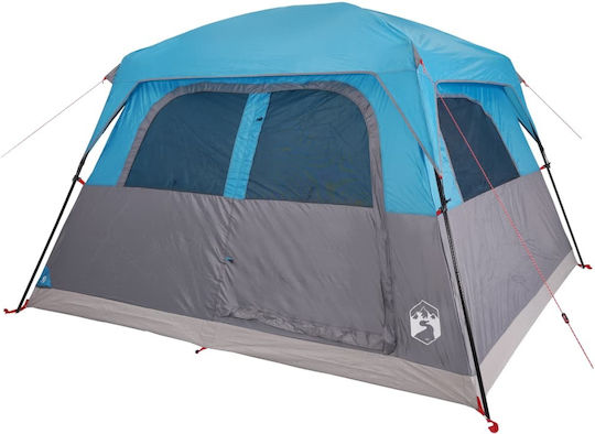 vidaXL Camping Tent Cabin Blue 3 Seasons for 6 People 310x275x200cm