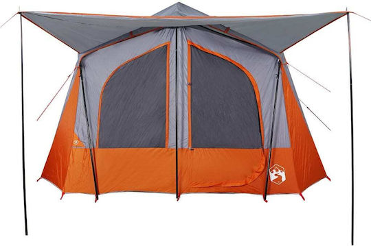 vidaXL Σκηνή Camping Γκρι για 5 Άτομα 340x297x210εκ. Γκρι/Πορτοκαλί