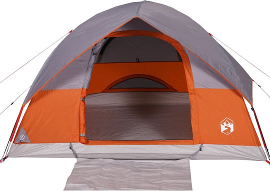 vidaXL Camping Tent Igloo Orange for 6 People 305x305x183cm