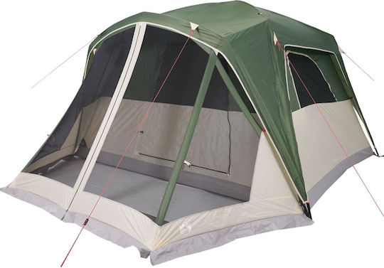 vidaXL Camping Tent Igloo Green for 6 People 305x400x205cm