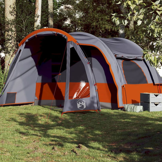 vidaXL Campingzelt Tunnel Gray für 6 Personen 500x305x205cm Grau/Orange