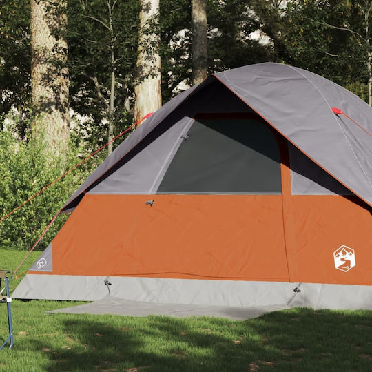 vidaXL Camping Tent Igloo Orange for 6 People 305x305x183cm