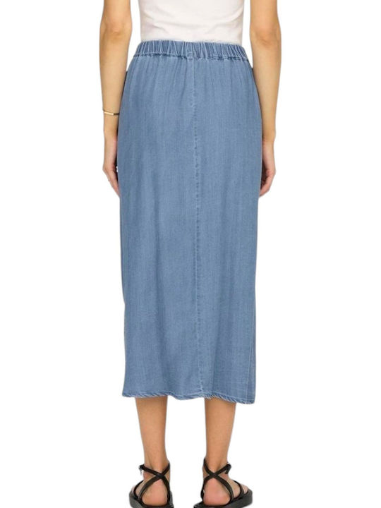 Only Denim Midi Rock Light Blue Denim