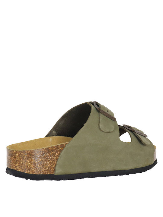 Women's Flat Sandals in Khaki Color